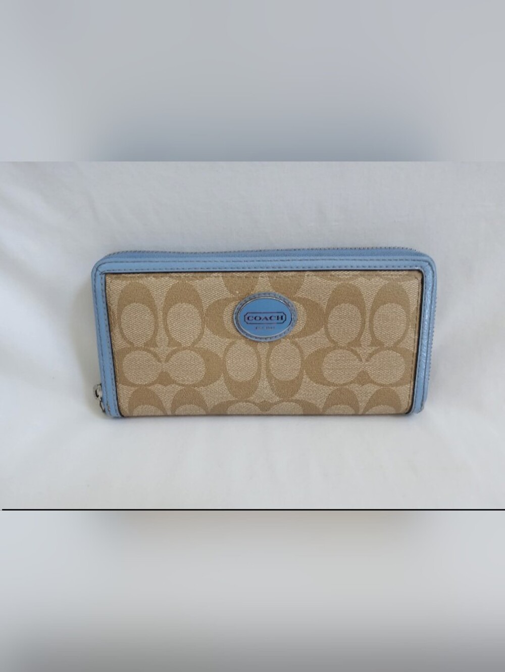 Coach Peyton Signature Accordion Zip Around Wallet
